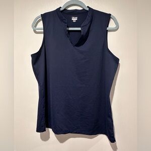 Hind Blue Sleeveless Collar Tank Top